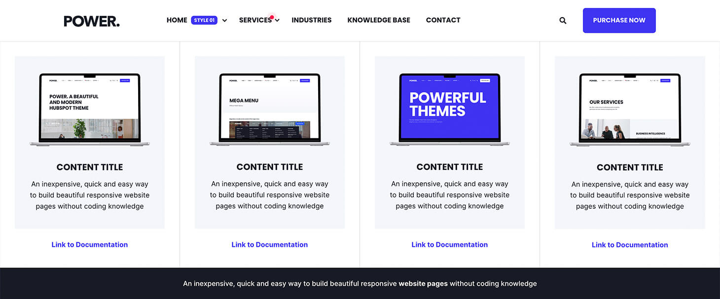 Mega Menu Design POWER Theme Features